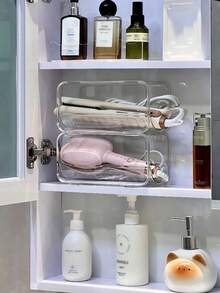 1/2pcs Stackable Curling Iron Storage Rack, Hair Styling Tool Organizer - Multicolor - View 3