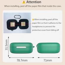 USTIYA Protective Silicone Cover Case For FreeArc Headphones, Shockproof Case With Carabiner Keychain, Red - Rojo - View 6