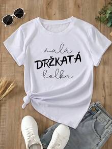 Camiseta de manga corta para mujer, estilo moderno, con proverbios celtas humorísticos - Blanco - Ver 1