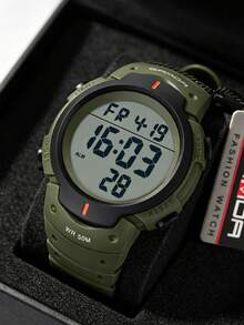 SANDA. SANDA Fashion Waterproof Multi-Function Watch For Teenagers, Single Display Large Dial Luminous Student Wristwatch - one-size - View 3