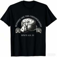 New Summer Tops, Couple T-Shirts, Men's Gift, Funny Men's T-Shirts, Girls' T-Shirts, New Tops And T-Shirts, % Cotton, 1 Piece, 180g - 黑色 - 查看 1
