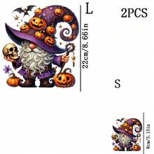 1pc/2pcs/3pcs Halloween Pumpkin Gnome Heat Transfer Stickers DIY Iron-On Decals, Suitable For T-Shirts, Pillows, Backpacks, Pants, Sofa Covers, Multi-Color Durable Washable Plastic Stickers, High-Quality Fade-Resistant Print - Multicolor - View 3
