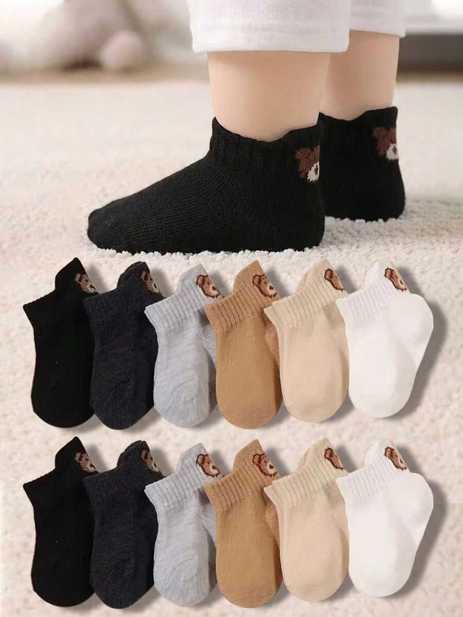 20/10/5 Pairs Random Solid Color Minimalist Children's Socks, Soft High ...