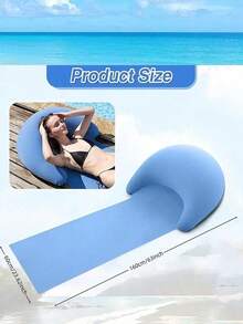 Inflatable Headrest Beach Mat,Foldable Inflatable Beach Mat, Suitable For Outdoor Camping, Portable Foldable Sandproof Suitable For Sunbathing, Picnic & Poolside Bed Pad, Adhesive Fiber Moisture-Resistant Mat For Travel For Use - Multicolor - View 7