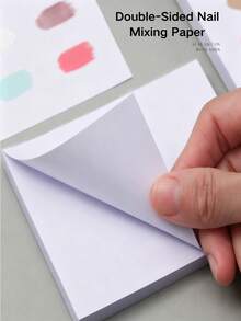 Double-Sided Nail Art Color Mixing Paper, Upgraded Longer & Thicker Disposable Color Mixing Paper, Non-Permeable Nail Polish Gel Painting Mixing Paper, Painting Blending Glitter Color Mixing Gel Display Card, Approx. 50 Sheets Per Book, 5.5cm/7.5cm Two Sizes Available - Multicolor - View 4