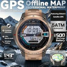 KENPANG Offline Map Men's Smartwatch, Built-In GPS, Downloadable Offline Maps, Navigation Without Phone, 5ATM Waterproof, Swimming Sports Watch, 170+ Sports Modes, Outdoor Compass/Altimeter/Barometer, Wireless Calling, Message Notifications, Weather Forecast, GPS Positioning. 1.43-Inch 460*460 Ultra-Clear AMOLED Screen. Zinc Alloy Anti-Drop Dual-Color Case. Men's And Women's Fitness Tracker, Compatible With IOS And Android - View 16