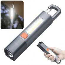 1PC Mini Zoomable LED Flashlight, High Bright Long Range COB Flood Light Portable Torch With Lock Buckle Design For Outdoor Camping Emergency Daily Use - Flashlight - View 1
