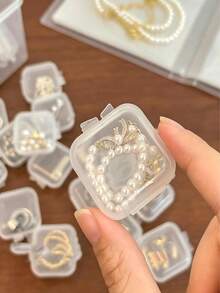 1/6pcs Mini Transparent Storage Box With Lid, Portable Jewelry Organizer Box, Suitable For Earrings, Rings, Necklaces And Small Items, Multi-Purpose Plastic Box, Suitable For Beads, Nail Art Supplies, Cosmetics, Hair Accessories, Craft Parts And Materials, Home Bedroom Accessory Box, Handicraft And Sewing Supplies Storage, Easy To Carry For Travel, Multi-Functional Durable Reusable Storage Container, Essential For Craft Enthusiasts, Great Holiday Gift - Multicolor - View 5