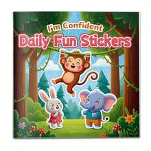 Libro de actividades con pegatinas divertidas diarias, juego de pegatinas de escenas lindas con personajes y objetos para mezclar y combinar, juegos de completar imágenes y emparejar para potenciar la creatividad, la concentración y la observación, perfecto para jugar en casa, tiempo de viaje y actividades en el aula - Cuaderno de aprendizaje con pegatinas temáticas - Ver 18