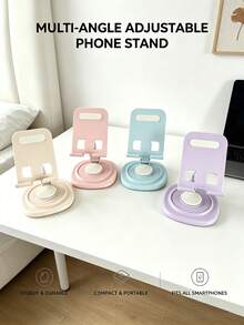 360° Rotating Mobile Phone Tablet Stand, Stable And Non-Slip, Angle Can Be Freely Adjusted, Portable Folding Design, Metal Material - Easy And Practical, Suitable For Desktop, Office, Outdoor, Camping And Drama Watching - Regular Model - View 2