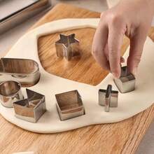 10-Piece 3D Gingerbread House Cookie Mold Set, Christmas Baking Kit With Stainless Steel Molds, Perfect For DIY Cookies, Pastries, And More. Easy To Assemble, Dishwasher , Ideal For Crafts And Gift Wrapping. - Silver - View 4