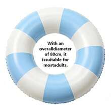 1 pieza Aro inflable de natación a rayas rosa y blanco estilo macaron, tubo flotante de piscina grueso y duradero, aro de natación con estética vintage, adecuado para vacaciones de verano en la playa, fiesta de piscina en parque acuático, ocio, relajación en natación al aire libre, accesorios de agua para viajes - Estilo retro - Ver 14