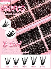 KOUUNOTENN FairyLashes 60D/100D 睫毛書 680片簇裝單根假睫毛 DD捲度 3D蓬鬆水光亮澤妝感 附鑷子與刷子 睫毛化妝工具 - D - 查看 2