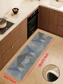 1pc, Gray, Geometric Patchwork Rubber Cushioned Kitchen Mat, Water-Absorbing And Easy To Clean, Suitable For Use In Kitchens, Bathrooms, And Other Areas. Ideal For Use Throughout The Year And For Various Holidays. - Multicolor - View 12