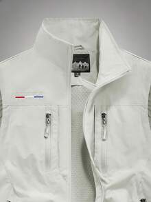 Men's Outdoor Multi-Functional Utility Vest, Spring/Summer Fishing Photography Casual Jacket With Multiple Pockets Sports - White - View 3