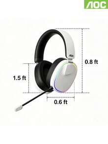 1Pc AOC ACG3512 Updated Wireless Over‑Ear Gaming Headset, Bass‑Enhanced Sound, Lightweight Foldable Build, Built‑In Microphone, Headphones For Travel Work Laptop Mobile Devices - View 9