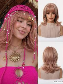 14 Inch Medium Length Curly Wig, Soft And Natural, Realistic Scalp, Women's Wig, Essential For Makeup And Festivals, Must-Have For Beginners, Comfortable To Wear, Suitable For Daily Use, Perfect Gift For Girlfriend, Fashion Essential - Multicolor - View 12