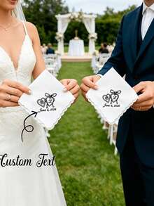 Custom Embroidered Personalized Name Handkerchief, Portable Handkerchief, Wedding Gift, Bridesmaid Gift, Valentine's Day Gift, Personalized Gift - Multicolor - View 1