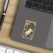 1/2/5pcs "You Deserve A Place To Rest And Bloom" Cozy Cat Napping In Daisy Garden Stickers, Suitable For Laptop, Water Bottle, Diary, Scrapbook, Mental Health Encouragement Gift For Teenage Girls And Women - A - View 4