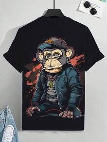 [Pierson Selection] Adult T-Shirt With 3D Digital Print, New Summer T-Shirt For Men - 煤炭煙黑 - 查看 2