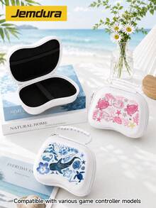 1pc Underwater Creature & Ocean Print Design Game Controller Storage Bag, Compatible With PS5 Game Controller Storage Bag, Dust-Proof And Scratch-Resistant, Portable Storage To Protect Your Console, Best Gift For Switch Players - View 1