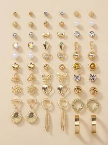 30 pares de pendientes con diseñde árbol y flores para San Valentí, mamá, madre,íde la Madre, regalo - Multicolor - Ver 6