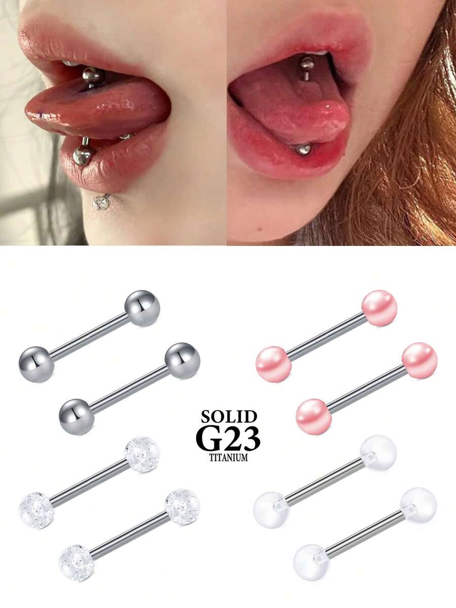 CIZME 14G 鈦合金直棒舌環乳環 男女通用 長度 12mm/14mm/16mm/18mm G23 舌環飾品 - 彩色 - 查看 1