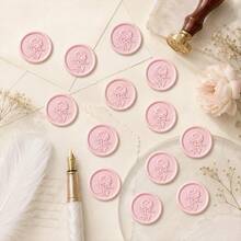 20pcs/Pack 3D Floral Pattern Wax Seal Stickers, Self-Adhesive Wax Seal Stickers, Suitable For Gifts, Wedding Invitations, Envelope Sealing - Pink - 3D Flower-powder - View 9