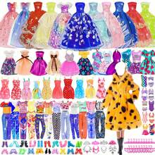 Set di 50 pezzi di vestiti e accessori per bambole di moda da 11,5 pollici, inclusi cappotto di pelliccia, abito da sposa, abito slip di moda, outfit, bikini, adatto per bambole da 30 cm come regalo (bambola non inclusa) - Stili di abbigliamento casuali - Visualizzare 2