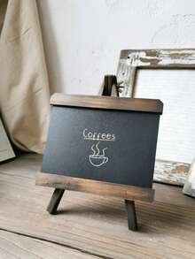 1pc Vintage Blackboard Bar Counter Chalkboard Message Board Desktop Decor Wooden Blackboard Bar Shop Message Board Home Decor Coffee Bar Decor - Small Blackboard - View 7