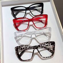 1/4 par de gafas de marco transparente minimalista de gran tamaño, adecuadas para uso diario - Multicolor - Ver 7