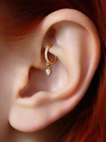 1PC G23 Titanium Carving Zirconia 16G Septum Clicker Ring Segment Hinged Dangel Various Styles Tragus Helix Daith Piercing Jewelry - As Shown - View 3