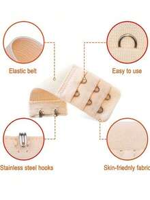 3pcs/Set Women's Bra Extender, 2-Hook/3-Hook/4-Hook Optional, Soft Elastic Back Bra Extender, Bra Extender, Women's Lingerie Bra Hook Extender, Elastic Adjustable Shoulder Strap Extender, Soft Lingerie Accessories, Multiple Colors Available, Comfortable Fit - Multicolor - View 10