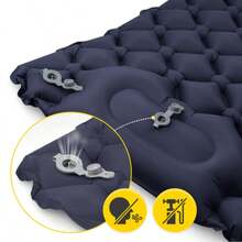 Single Person Self-Inflating Travel Air Mattress, Outdoor Camping Inflatable Sleeping Pad, Self-Inflating Tent Sleeping Mat - Navy Blue - View 8