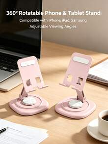 360° Rotating Mobile Phone Tablet Stand, Stable And Non-Slip, Angle Can Be Freely Adjusted, Portable Folding Design, Metal Material - Easy And Practical, Suitable For Desktop, Office, Outdoor, Camping And Drama Watching - Regular Model - View 7