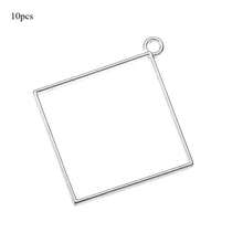 10pcs 48*43mm Geometric Pendant Frames - DIY Jewelry Making Materials, Suitable For Open Pendants, Hollow Earrings, Hanging Necklaces And Bracelets, Perfect For Creating Unique Accessories - Hollowed-out Frame Base - View 14
