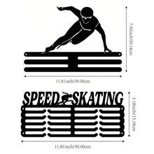 1PC Speed Skating Gold Silver Bronze Medal Display Rack, Metal Wall Decor Storage Rack, Suitable For Sports Awards, Weatherproof Display Collection - Perfect For Sports Enthusiasts And Athletes - Indoor And Outdoor Display, Ideal Gift For Sports Fans And Champions - Black - View 7
