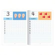 1pc Spanish Alphabet & Vocabulary, Math Learning And Writing Practice Material. Designed To Teach Correct Writing Methods, It Is An Ideal Home Education Resource And A Great Gift. - A - View 8
