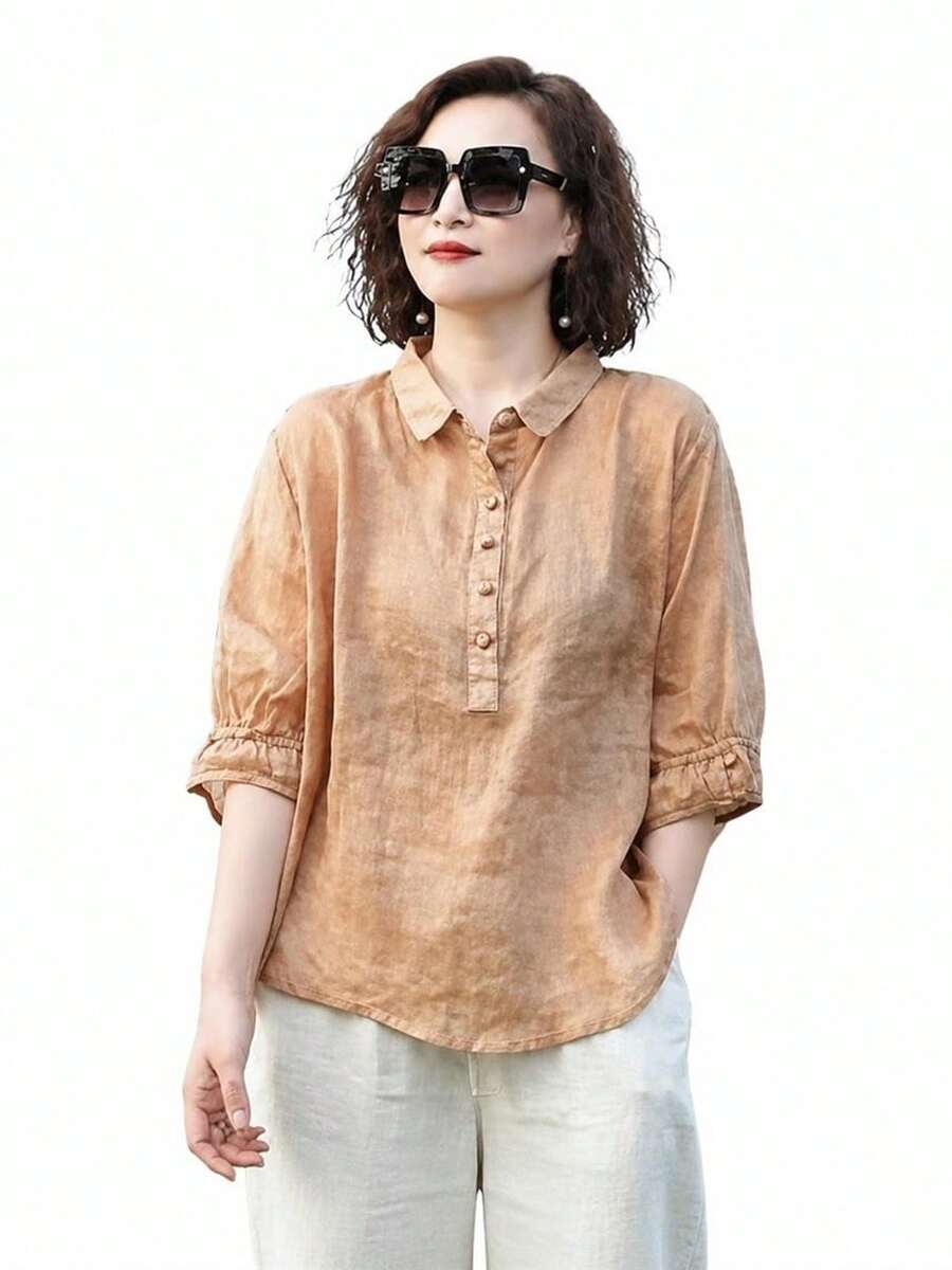 Women Blouses & Shirts - Orange - View 1