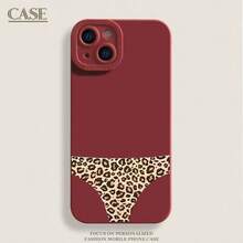 Creative Leopard Print Phone Case Suitable For Apple 16Pro,  17ProMax, New 15, Premium 14Pro, Personalized - 天使眼-酒紅色-創意豹紋 - 查看 1