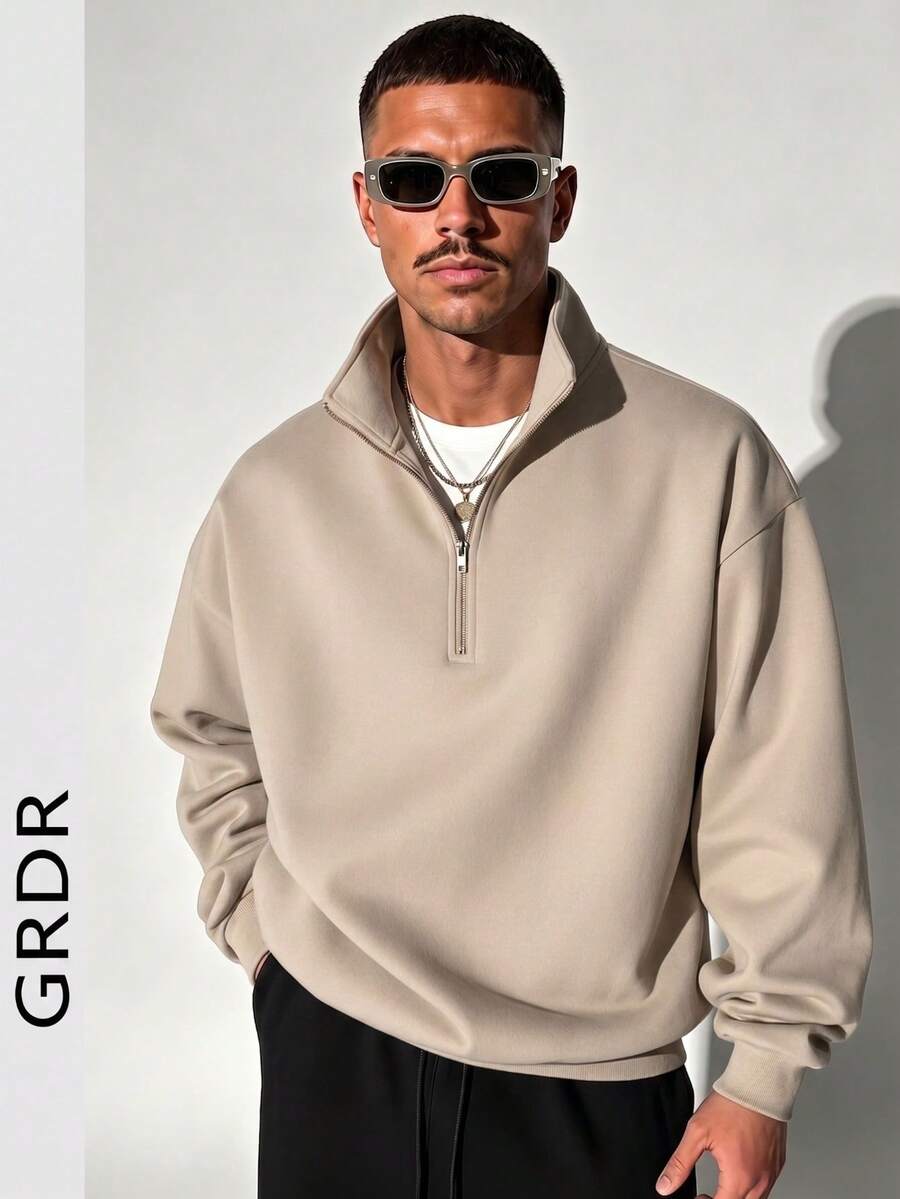 GRDR Men's Zip-Up Pullover Sweatshirt For Autumn/Winter