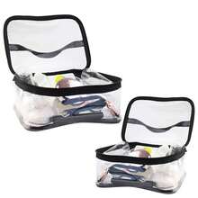 Transparent Makeup Bag With Zipper, Waterproof Toiletry Bag, Portable Cosmetic Storage Bag, Transparent Travel Organizer Bag, Toiletry Bag With Handle, Suitable For Bathroom, Travel, Vacation - Multicolor - View 2
