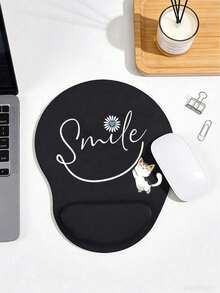 Ergonomic Wrist Rest Mouse Pad, Cute Smile Letter & Cat Pattern Design, Ergonomic EVA Wrist Rest Pad, Non-Slip Memory Foam Mouse Pad, Comfortable Mouse Pad, Provides Smooth Wrist Support, Skin-Friendly And Comfortable, Desktop Protector, Suitable For Gaming, Office, Non-Slip, Suitable For Office Computer, Laptop And Home Use, Graduation Season Souvenir, Perfect Gift For Valentine's Day, Mother's Day, Back To School, Spring - Multicolor - View 7