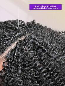 OQ Hair Invisible String Feather Afro Curly Crochet Human Hair 16-24 Inch Perfect For Boho Braids Natural Color No Chemical Process High Quality Daily Use For Beginners - SNatural - View 6