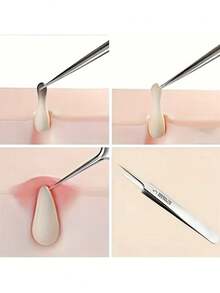 1/2/3pcs Ultra-Fine Point Tweezers, High-Quality Stainless Steel Material, Suitable For Nose And Face, Ideal Choice For Blackhead And Pore Cleaning, Hair Removal - Multicolor - View 1