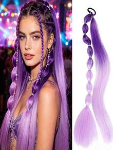 24 Inch Handmade Mixed Color Bubble Twist Hair Extensions - Vacation Style Hair Extensions, Suitable For All Hair Types - Multicolor - View 21
