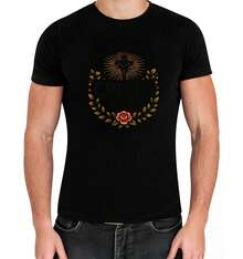 Jesus Christ Cross Religious Faith Love Nature Floral T-Shirt 100% Cotton Premium DTF Print - 黑色 - 查看 3