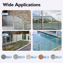 SanBouSi Stainless Steel Balustrade Middle Post Grade Stair Railing Glass Clamps Corner 110cm Railing Post - Silver - View 7