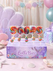 1pc 15-Hole Purple Mermaid Paper Lollipop Display Stand, Mini Lollipop Display Rack, Baby Shower Party Supplies, Mermaid Theme Birthday Party Decoration, Reusable Candy Storage Box, Candy Bar, Wedding Decoration, Baby Shower Paper Lollipop Stand, Home Decor, Kitchen Table Decoration, Cake Stick, Candy Buffet, Gender Reveal Party Decoration, Birthday Party Supplies, Birthday Gift, Party Favors - Purple Mermaid - View 10
