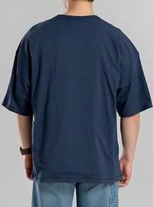 Timberland Summer New Outdoor Sports Casual Loose Skin-Friendly Breathable Reversible Men's Round Neck Short Sleeve T-Shirt - Royal Blue/Orange - View 5
